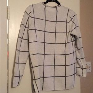 LOFT Gray Windowpane Sweater